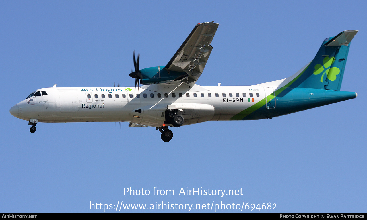 Aircraft Photo of EI-GPN | ATR ATR-72-600 (ATR-72-212A) | Aer Lingus Regional | AirHistory.net #694682