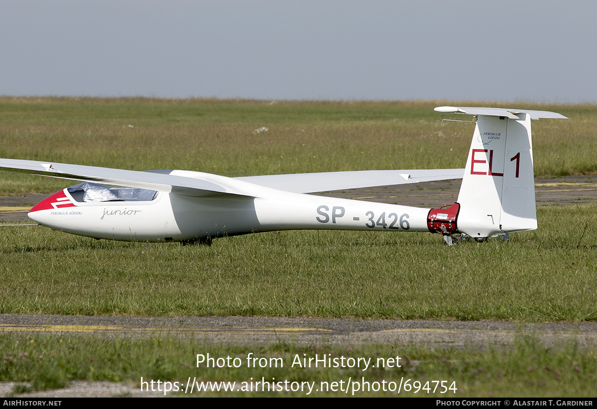 Aircraft Photo of SP-3426 | PZL-Bielsko SZD-51-1 Junior | Aeroklub Łódzki | AirHistory.net #694754