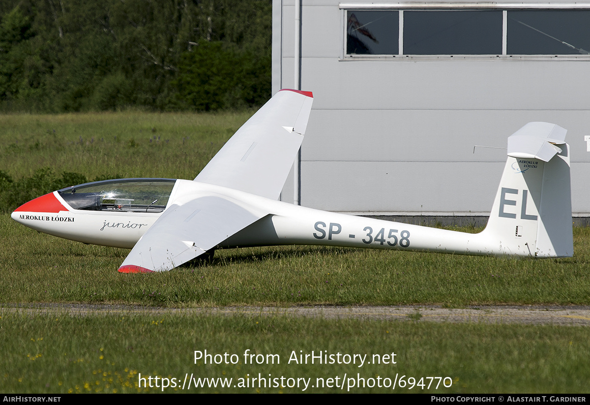 Aircraft Photo of SP-3458 | PZL-Bielsko SZD-51-1 Junior | Aeroklub Łódzki | AirHistory.net #694770