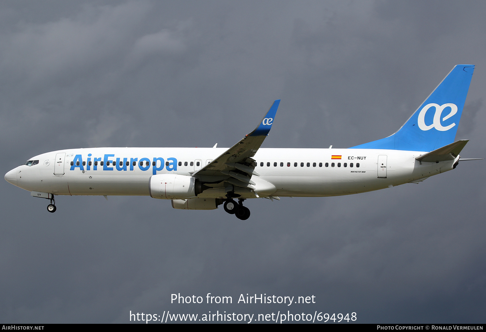 Aircraft Photo of EC-NUY | Boeing 737-8GP | Air Europa | AirHistory.net #694948