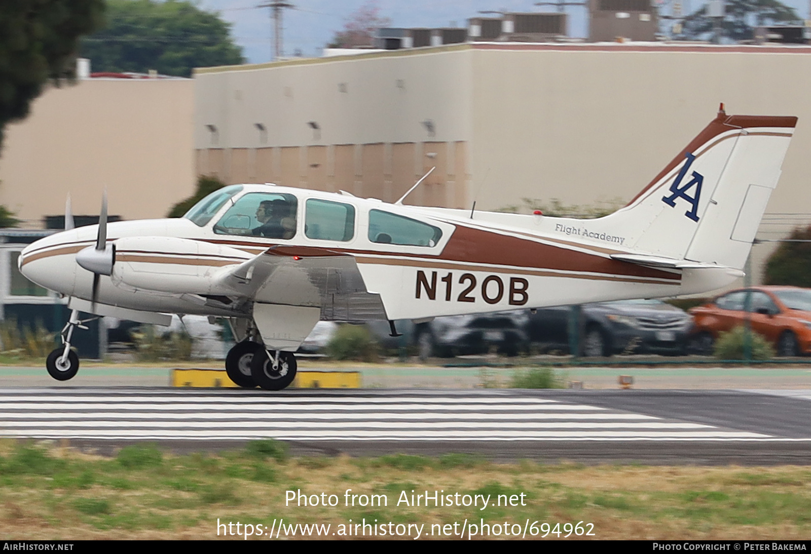 Aircraft Photo of N120B | Beech A55 Baron (95-A55) | LA Flight Academy | AirHistory.net #694962