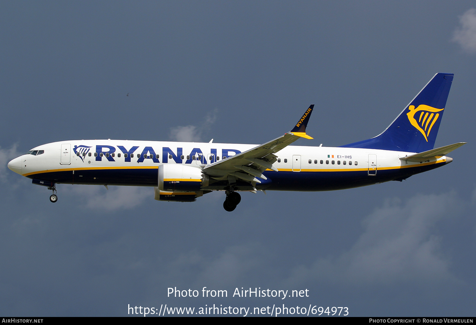 Aircraft Photo of EI-IHS | Boeing 737-8200 Max 200 | Ryanair | AirHistory.net #694973