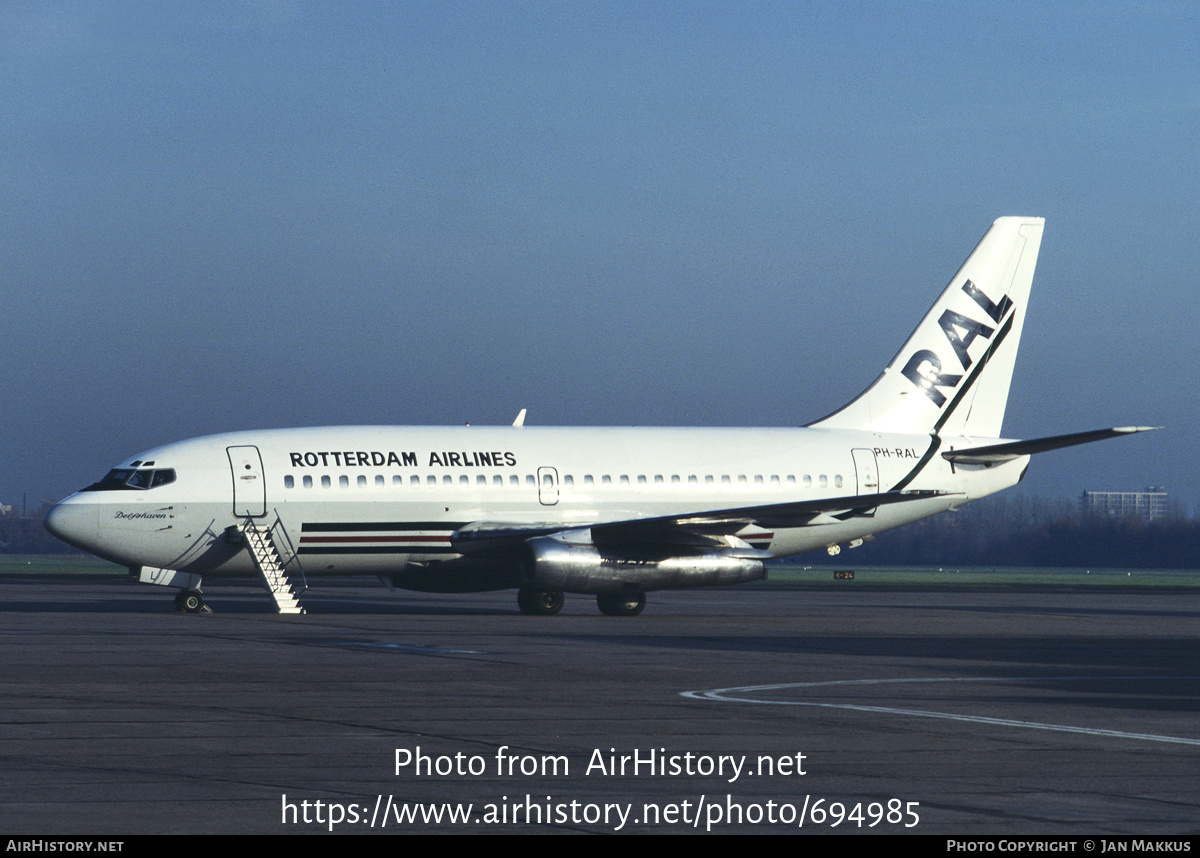 Aircraft Photo of PH-RAL | Boeing 737-2M8/Adv | Rotterdam Airlines - RAL | AirHistory.net #694985