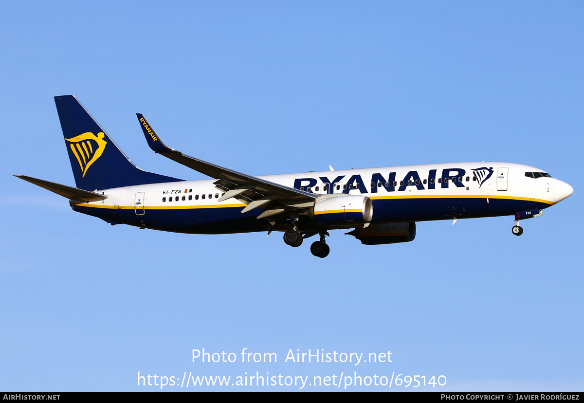 Aircraft Photo of EI-FZS | Boeing 737-800 | Ryanair | AirHistory.net #695140