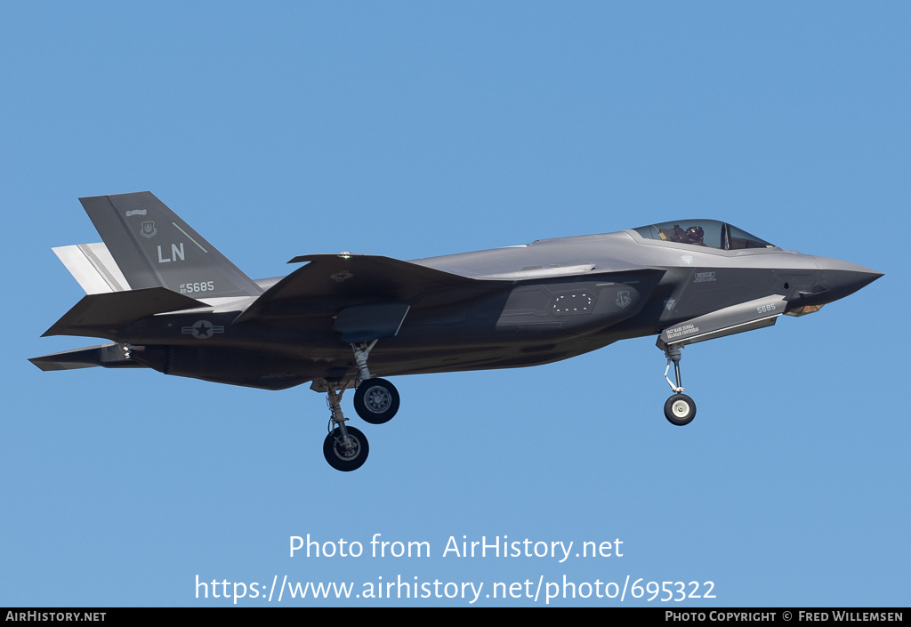 Aircraft Photo of 22-5685 / AF22-5685 | Lockheed Martin F-35A Lightning II | USA - Air Force | AirHistory.net #695322