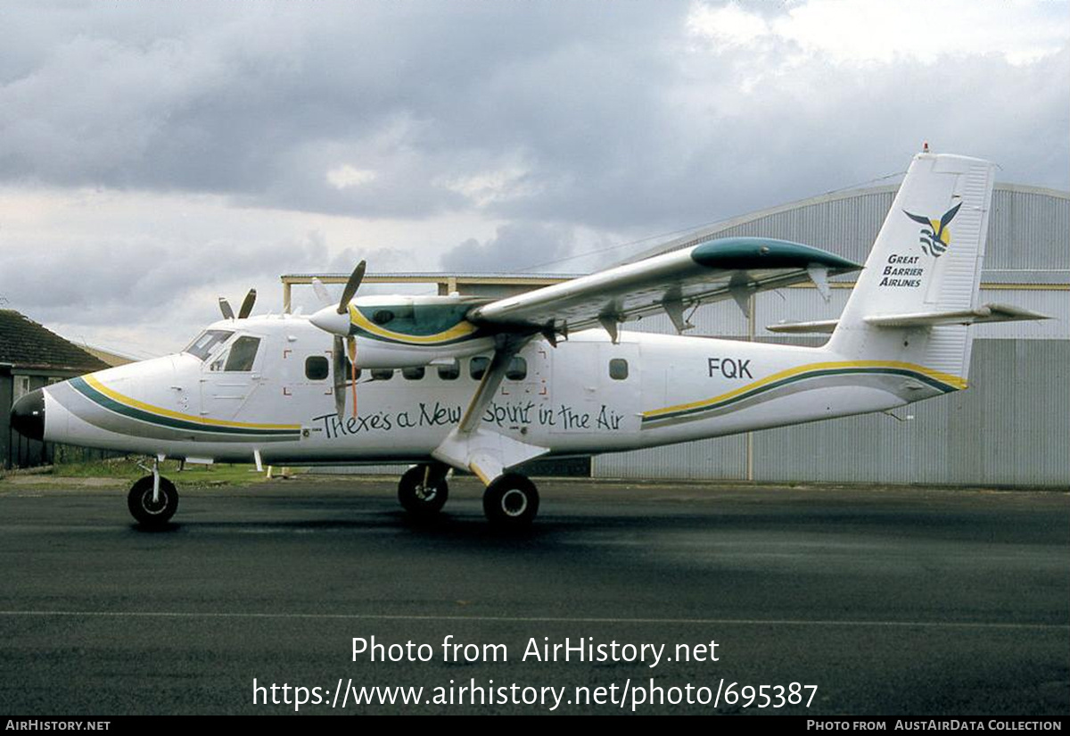 Aircraft Photo of ZK-FQK / FQK | De Havilland Canada DHC-6-100 Twin Otter | Great Barrier Airlines - GBA | AirHistory.net #695387