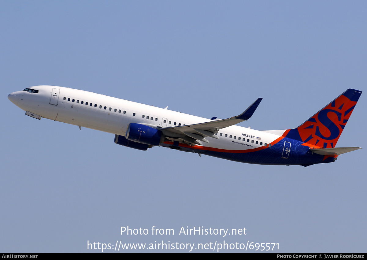 Aircraft Photo of N839SY | Boeing 737-800 | Sun Country Airlines | AirHistory.net #695571