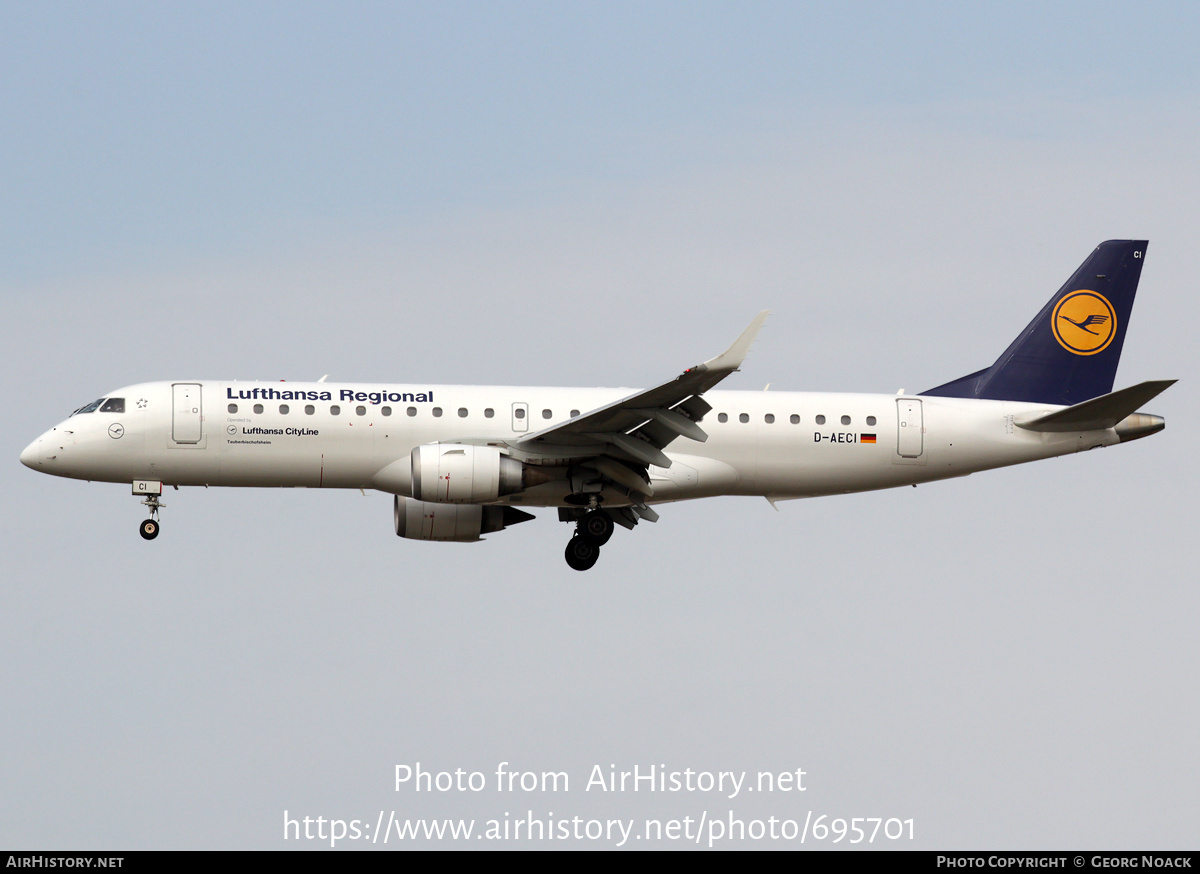 Aircraft Photo of D-AECI | Embraer 190AR (ERJ-190-100IGW) | Lufthansa Regional | AirHistory.net #695701