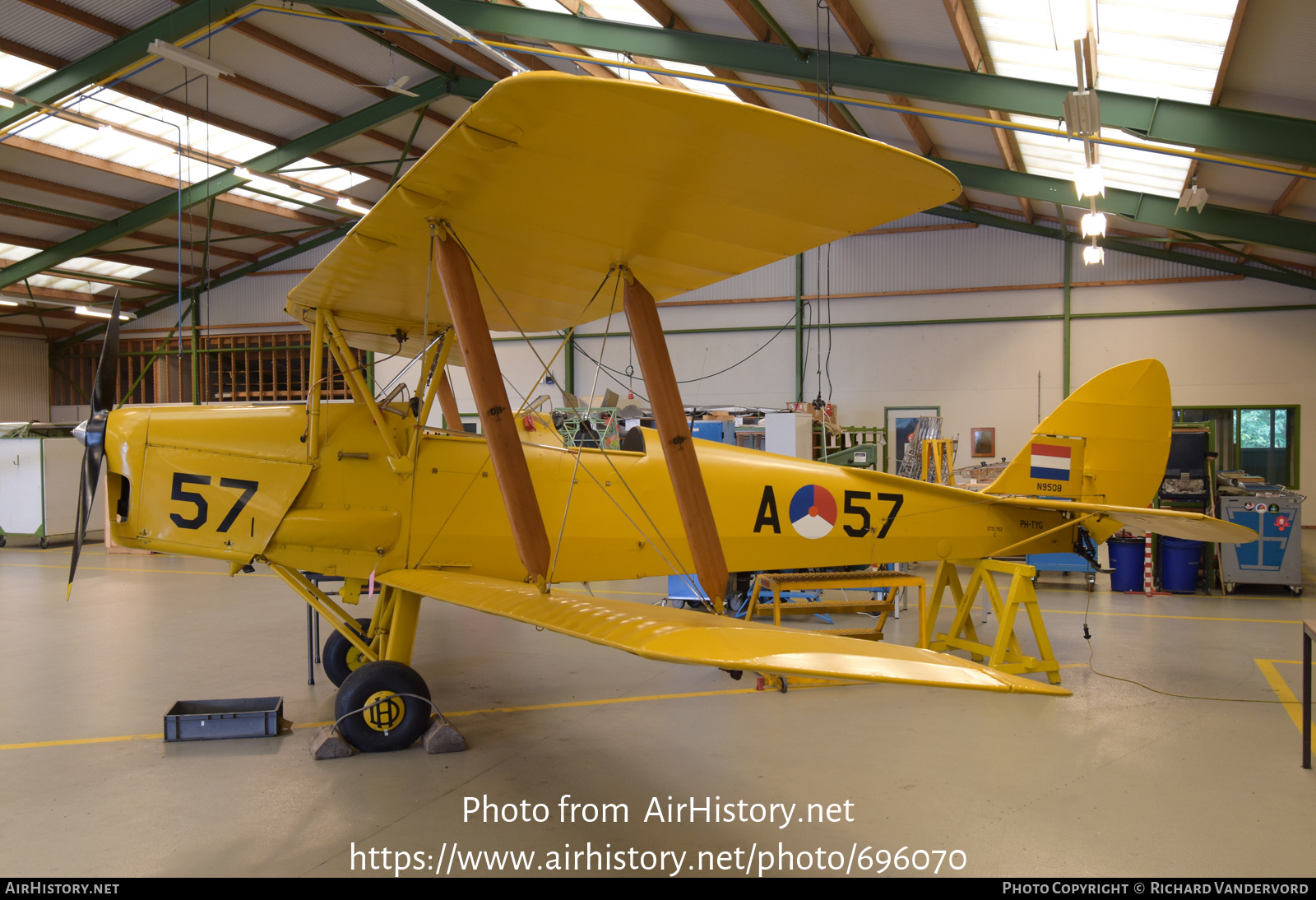 Aircraft Photo of PH-TYG / A-57 | De Havilland D.H. 82A Tiger Moth | Koninklijke Luchtmacht Historische Vlucht | Netherlands - Air Force | AirHistory.net #696070