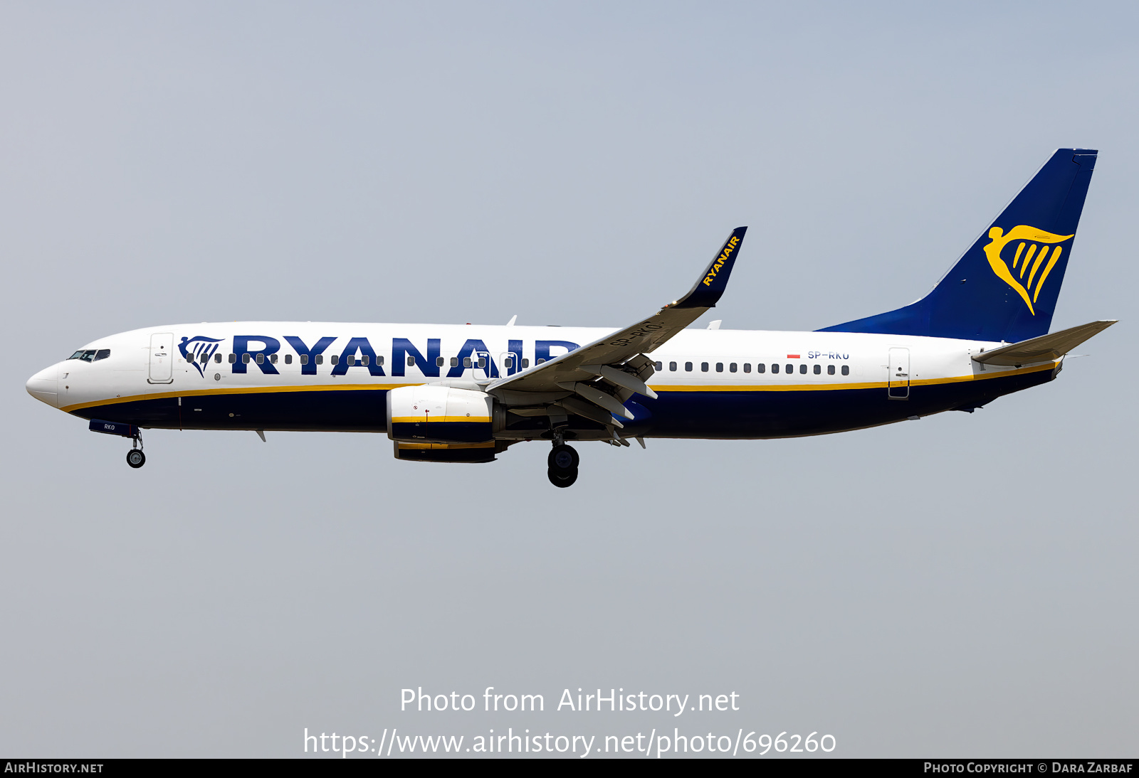 Aircraft Photo of SP-RKO | Boeing 737-8AS | Ryanair | AirHistory.net #696260