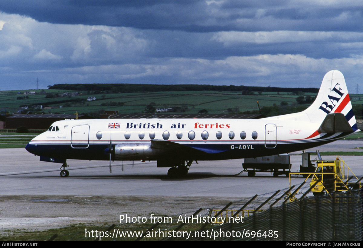 Aircraft Photo of G-AOYL | Vickers 806 Viscount | British Air Ferries - BAF | AirHistory.net #696485