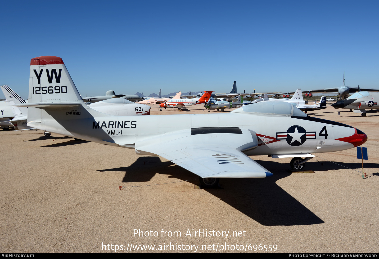 Aircraft Photo of 125690 | McDonnell F2H-2P Banshee | USA - Marines | AirHistory.net #696559