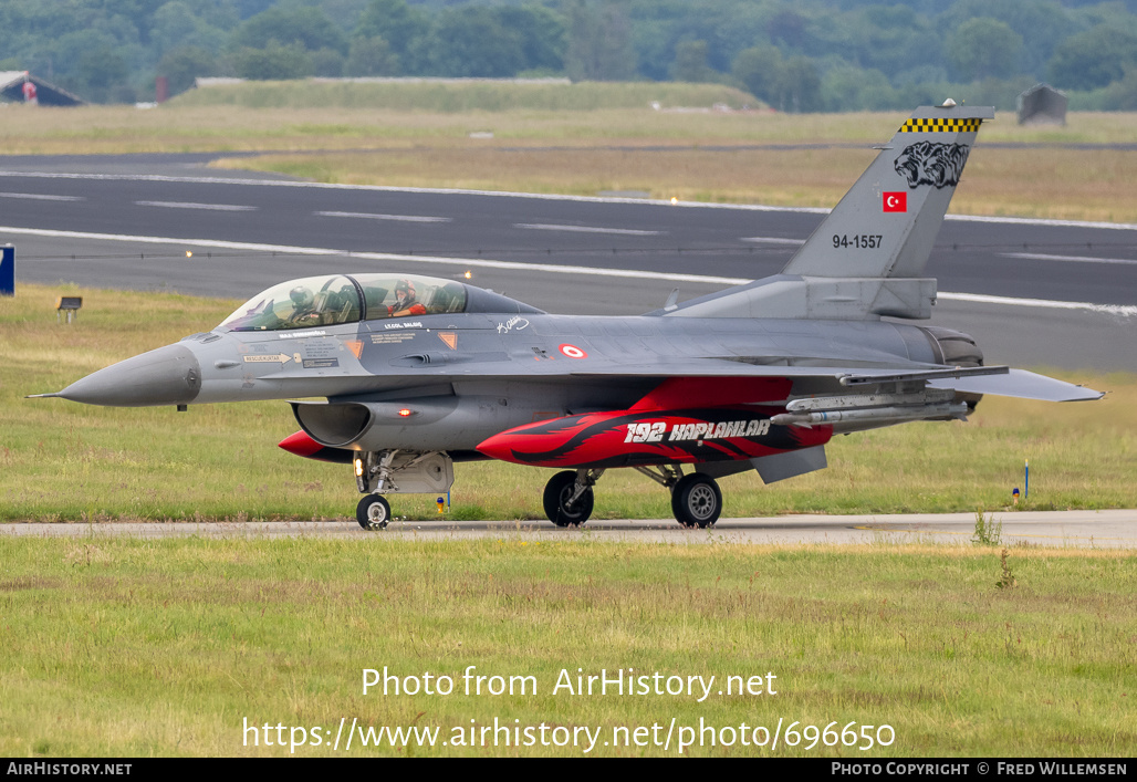 Aircraft Photo of 94-1557 | General Dynamics F-16D Fighting Falcon | Turkey - Air Force | AirHistory.net #696650