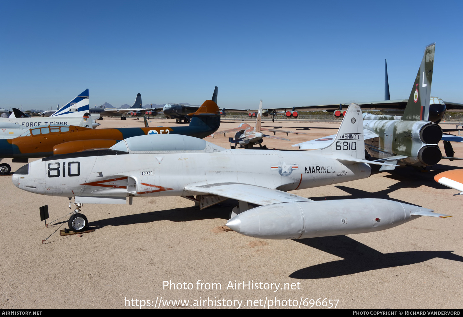 Aircraft Photo of 136810 / 6810 | Lockheed T-33B | USA - Marines | AirHistory.net #696657