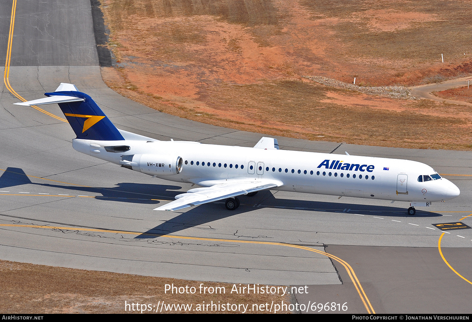 Aircraft Photo of VH-XWR | Fokker 100 (F28-0100) | Alliance Airlines | AirHistory.net #696816