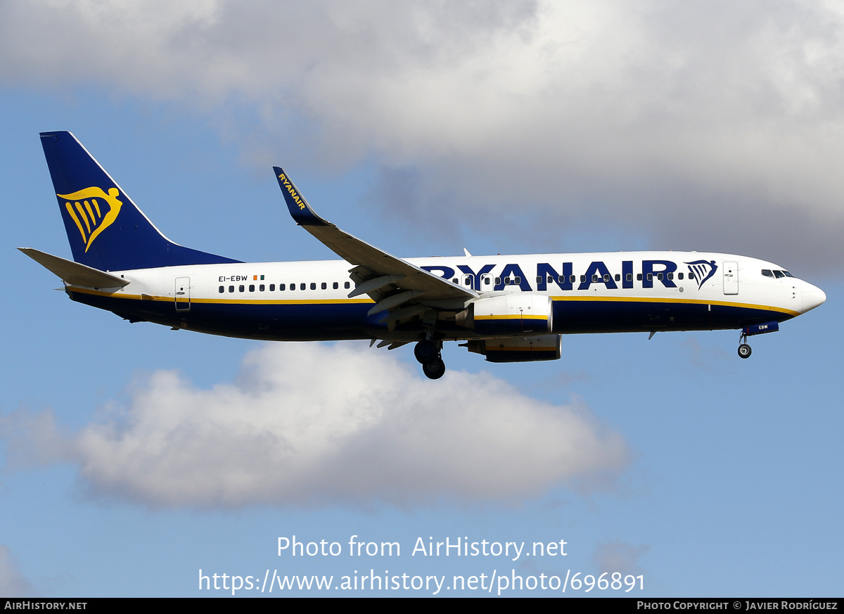 Aircraft Photo of EI-EBW | Boeing 737-8AS | Ryanair | AirHistory.net #696891