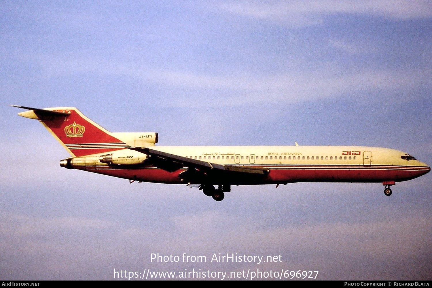 Aircraft Photo of JY-AFV | Boeing 727-2D3/Adv | Alia - The Royal Jordanian Airline | AirHistory.net #696927