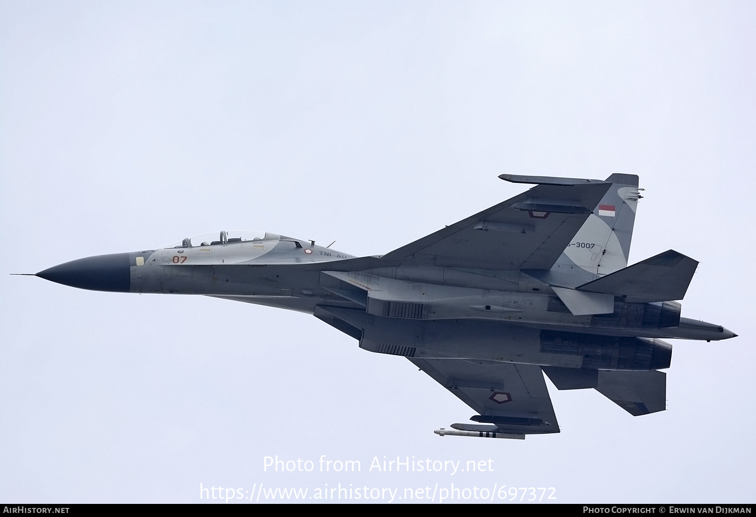 Aircraft Photo of TS-3007 | Sukhoi Su-30MK2 | Indonesia - Air Force | AirHistory.net #697372