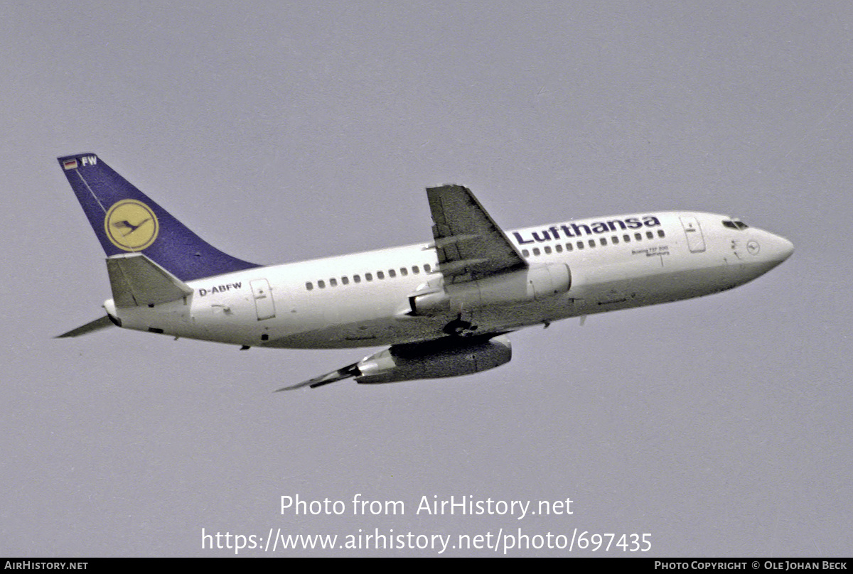 Aircraft Photo of D-ABFW | Boeing 737-230/Adv | Lufthansa | AirHistory.net #697435