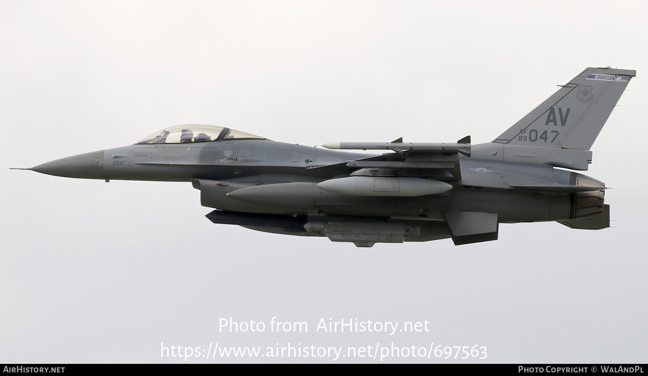 Aircraft Photo of 89-2047 / AF89-047 | General Dynamics F-16CM Fighting Falcon | USA - Air Force | AirHistory.net #697563