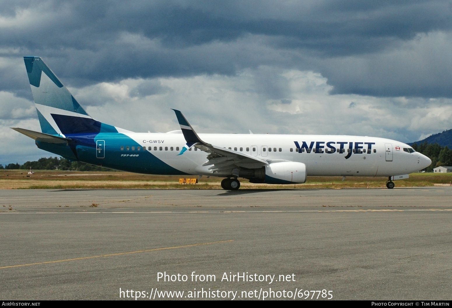 Aircraft Photo of C-GWSV | Boeing 737-8CT | WestJet | AirHistory.net #697785