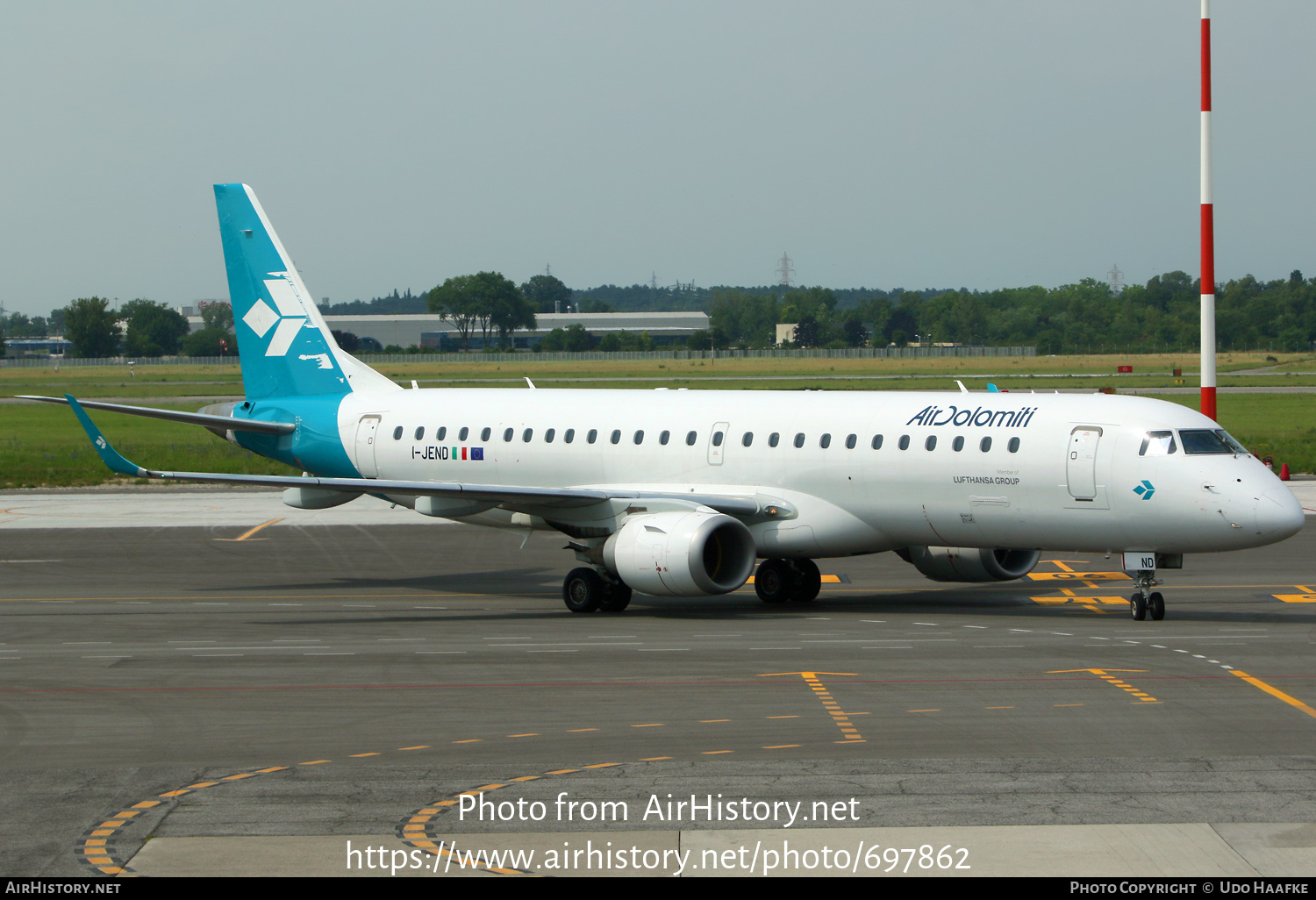 Aircraft Photo of I-JEND | Embraer 190LR (ERJ-190-100LR) | Air Dolomiti | AirHistory.net #697862