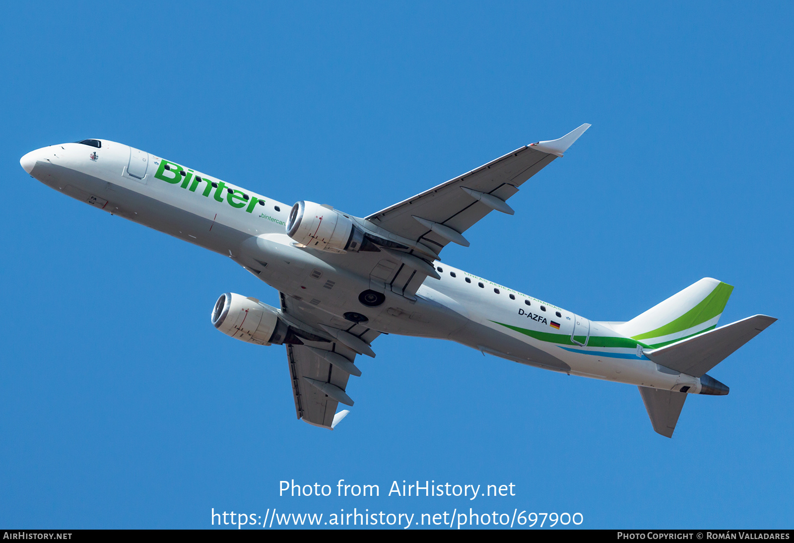 Aircraft Photo of D-AZFA | Embraer 190LR (ERJ-190-100LR) | Binter Canarias | AirHistory.net #697900