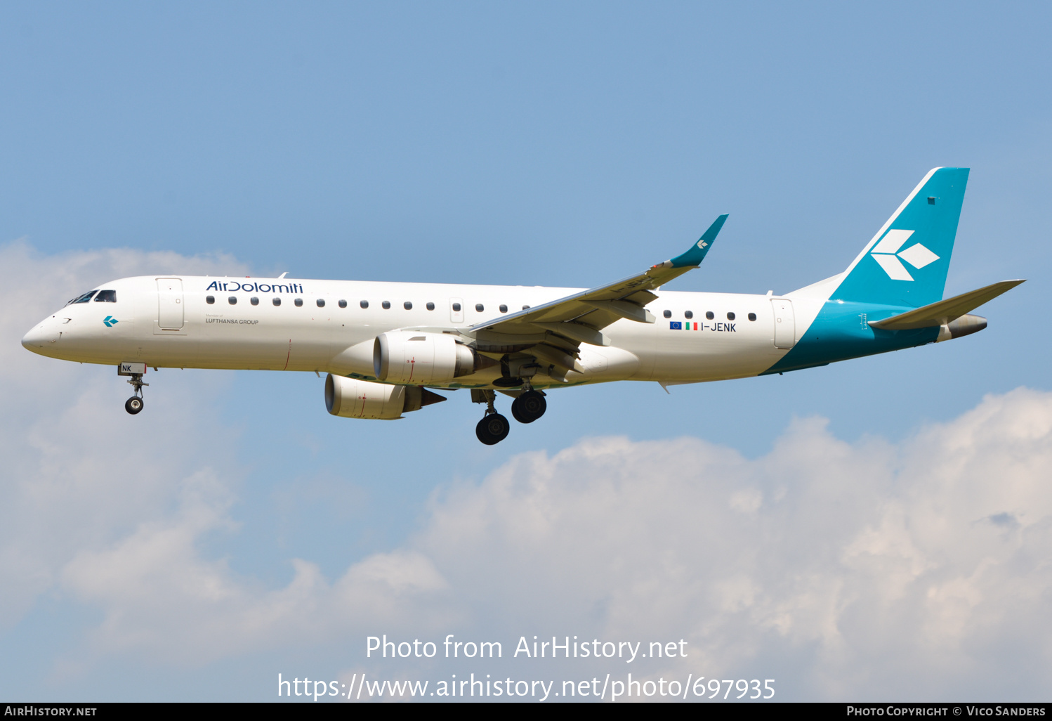 Aircraft Photo of I-JENK | Embraer 190LR (ERJ-190-100LR) | Air Dolomiti | AirHistory.net #697935