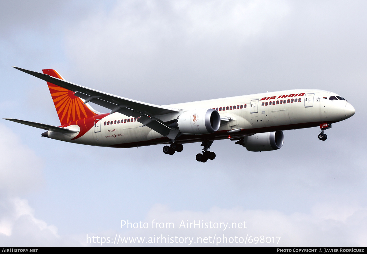 Aircraft Photo of VT-ANN | Boeing 787-8 Dreamliner | Air India | AirHistory.net #698017