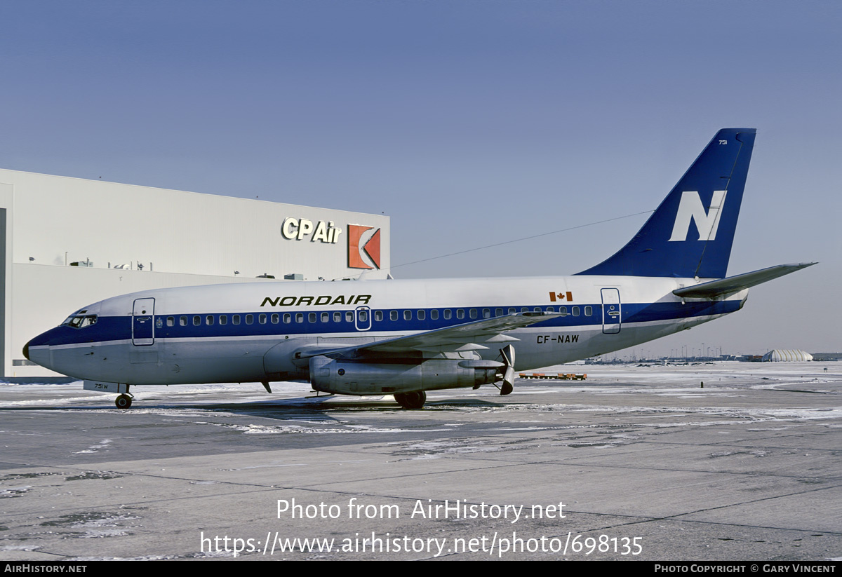 Aircraft Photo of CF-NAW | Boeing 737-212/Adv | Nordair | AirHistory.net #698135