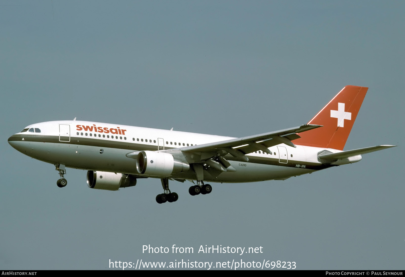 Aircraft Photo of HB-IPA | Airbus A310-221 | Swissair | AirHistory.net #698233