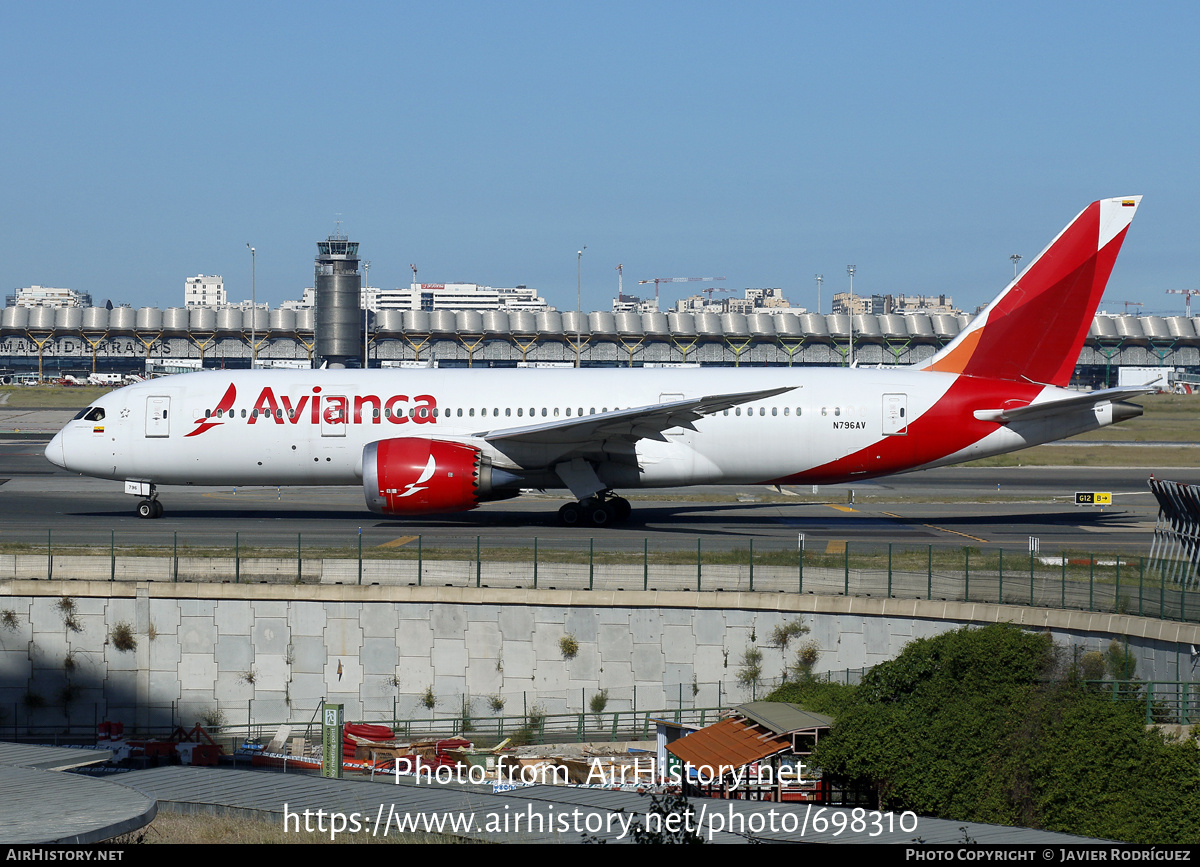 Aircraft Photo of N796AV | Boeing 787-8 Dreamliner | Avianca | AirHistory.net #698310