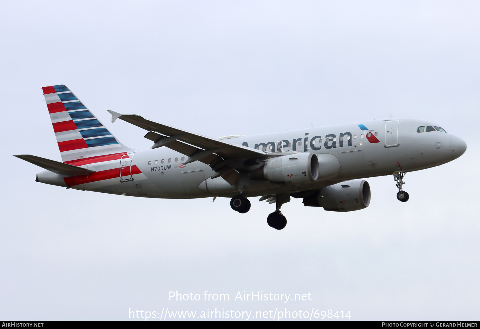 Aircraft Photo of N705UW | Airbus A319-112 | American Airlines | AirHistory.net #698414