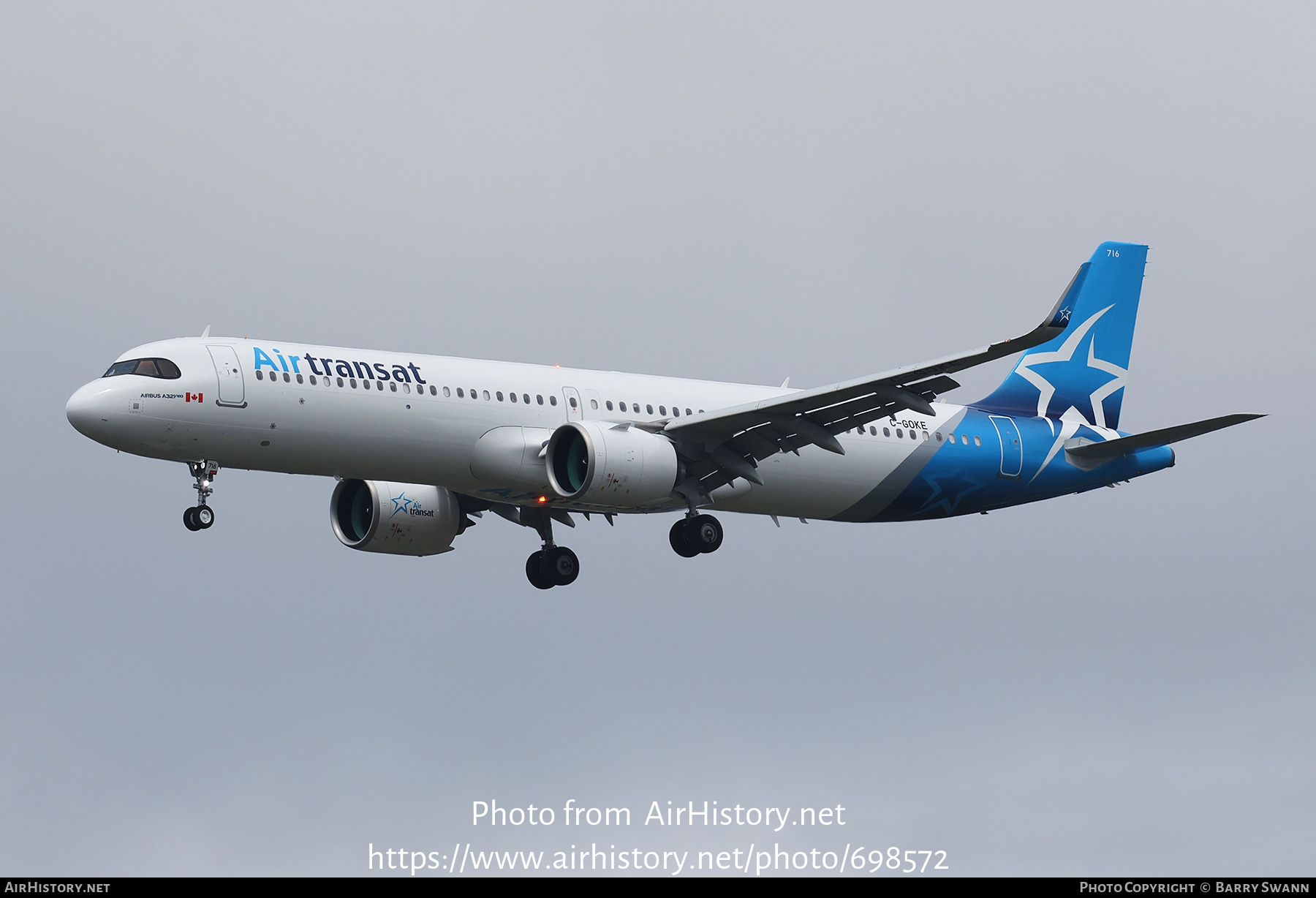 Aircraft Photo of C-GOKE | Airbus A321-271NX | Air Transat | AirHistory.net #698572