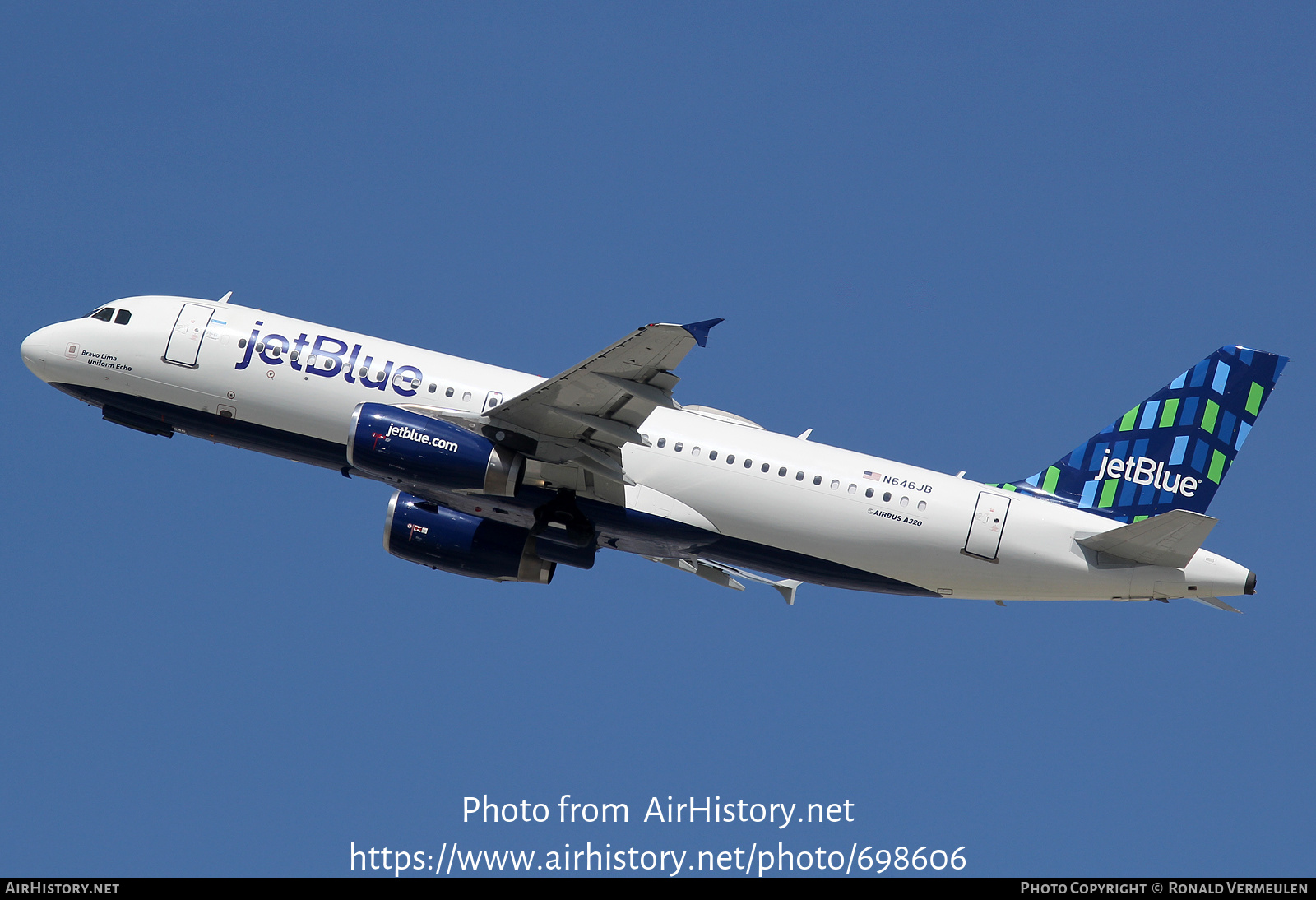 Aircraft Photo of N646JB | Airbus A320-232 | JetBlue Airways | AirHistory.net #698606