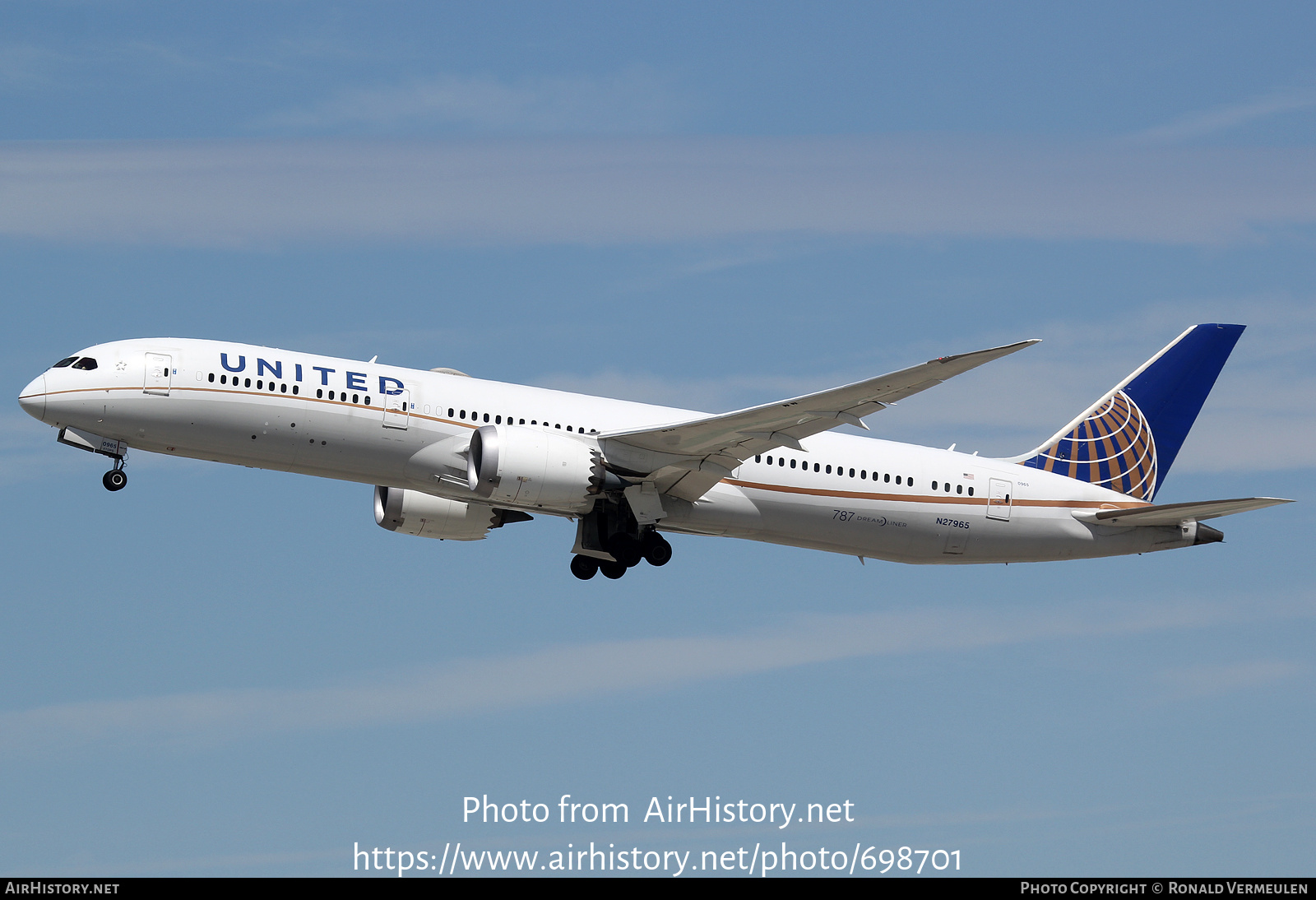 Aircraft Photo of N27965 | Boeing 787-9 Dreamliner | United Airlines | AirHistory.net #698701