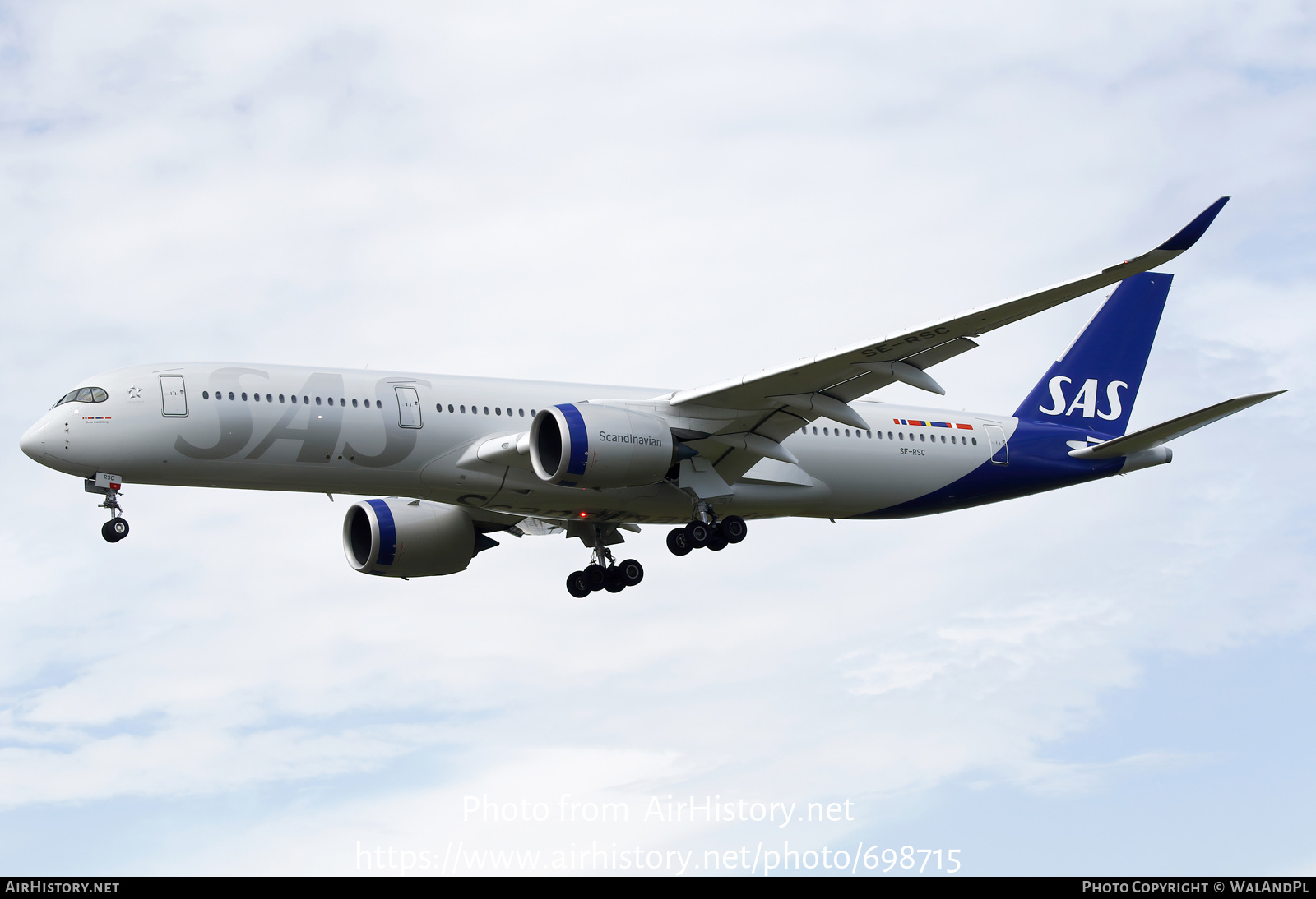 Aircraft Photo of SE-RSC | Airbus A350-941 | Scandinavian Airlines - SAS | AirHistory.net #698715