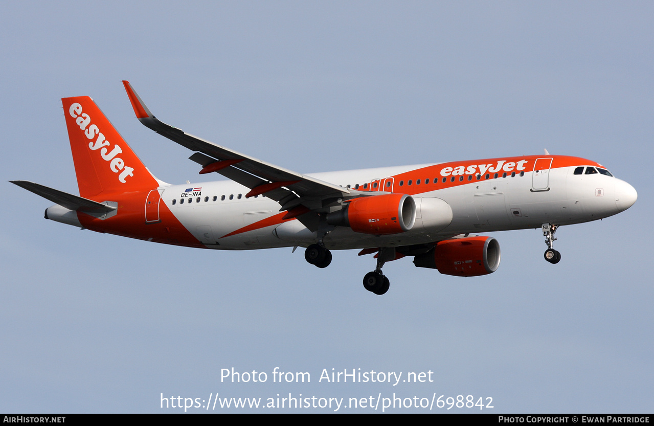 Aircraft Photo of OE-INA | Airbus A320-214 | EasyJet | AirHistory.net #698842