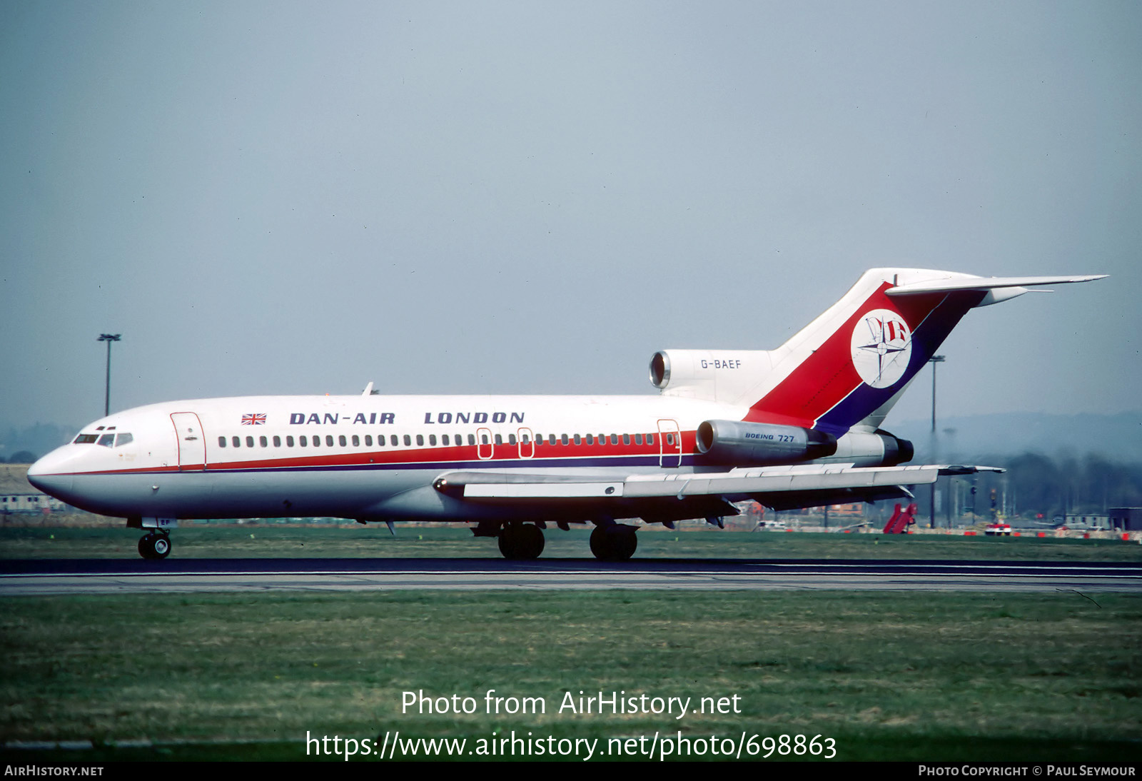 Aircraft Photo of G-BAEF | Boeing 727-46 | Dan-Air London | AirHistory.net #698863