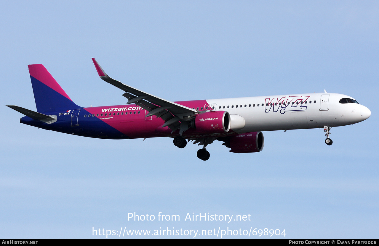 Aircraft Photo of 9H-WAW | Airbus A321-271N | Wizz Air | AirHistory.net #698904