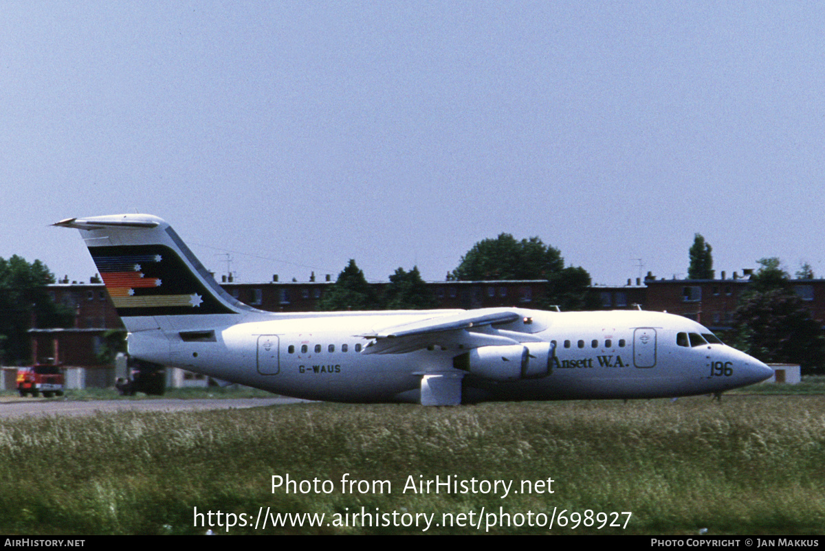 Aircraft Photo of G-WAUS | British Aerospace BAe-146-200 | Ansett W.A. | AirHistory.net #698927