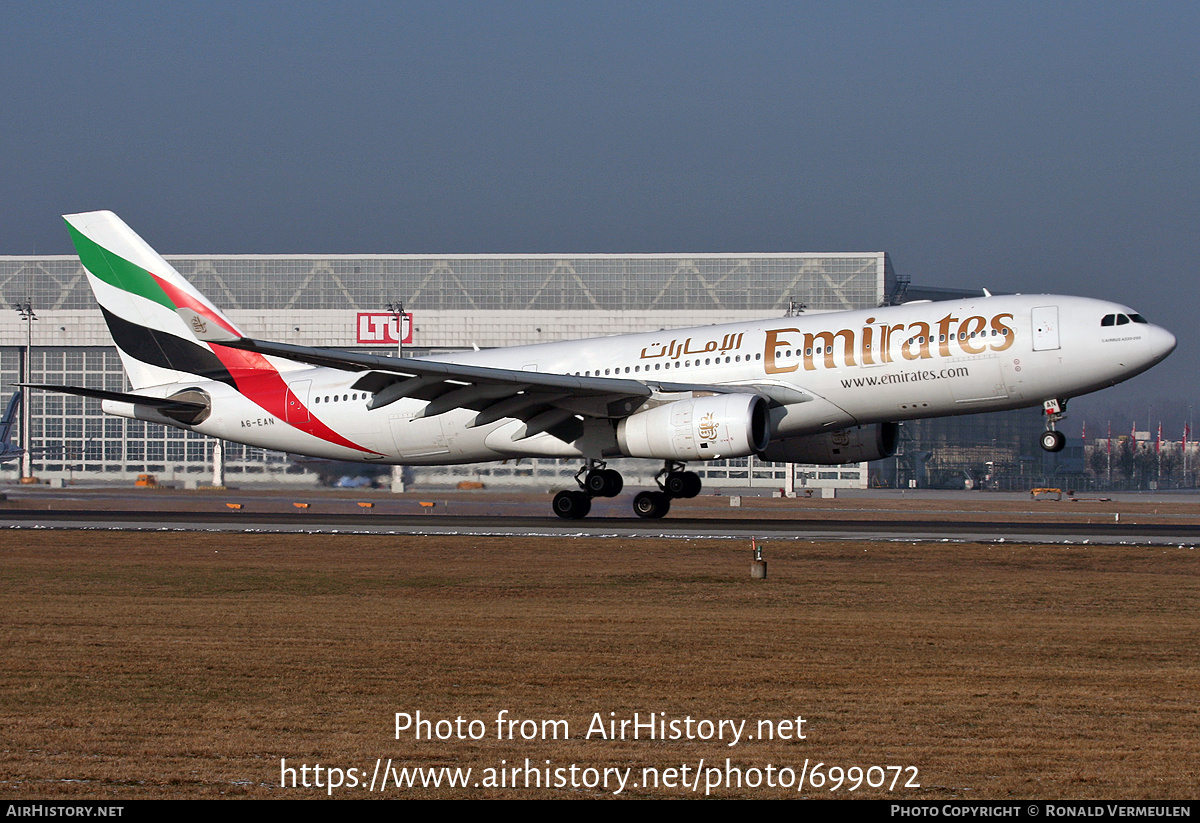 Aircraft Photo of A6-EAN | Airbus A330-243 | Emirates | AirHistory.net #699072