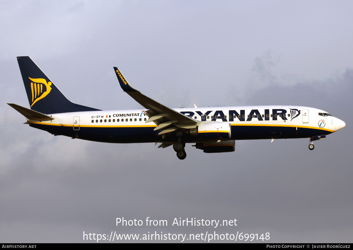 Aircraft Photo of EI-EFW | Boeing 737-8AS | Ryanair | AirHistory.net #699148