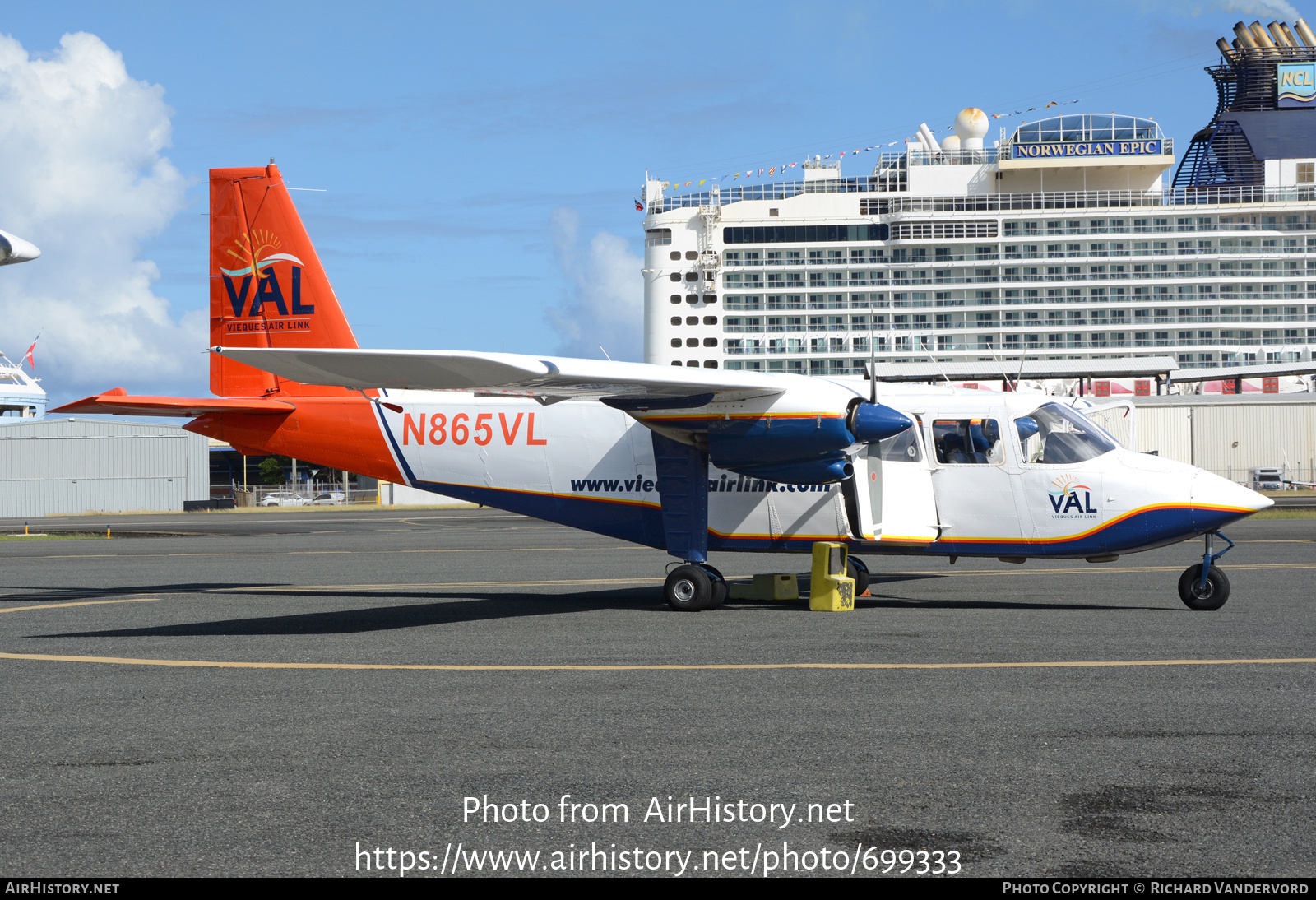 Aircraft Photo of N865VL | Pilatus Britten-Norman BN-2B-27 Islander | Vieques Air Link - VAL | AirHistory.net #699333