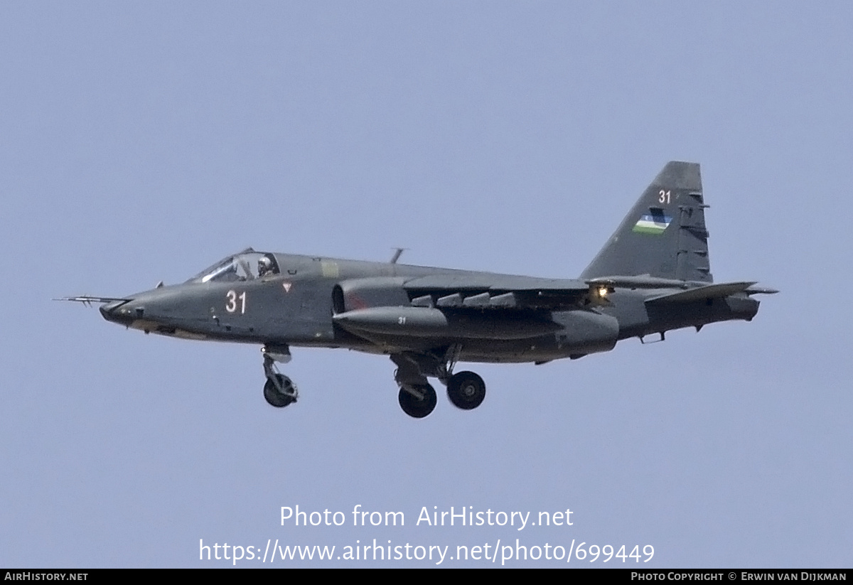 Aircraft Photo of 31 white | Sukhoi Su-25 | Uzbekistan - Air Force | AirHistory.net #699449