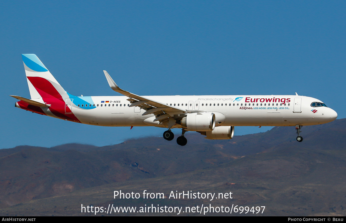 Aircraft Photo of D-AEEE | Airbus A321-251NX | AirHistory.net #699497