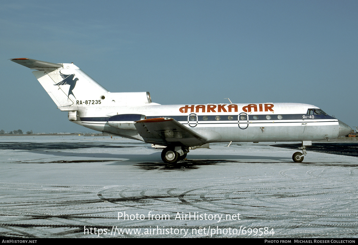 Aircraft Photo of RA-87235 | Yakovlev Yak-40 | Harka Air | AirHistory.net #699584