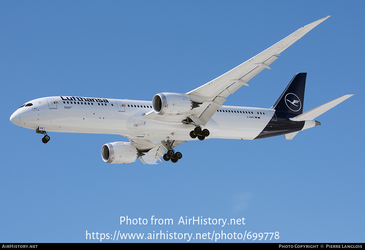 Aircraft Photo of D-ABPE | Boeing 787-9 Dreamliner | Lufthansa | AirHistory.net #699778