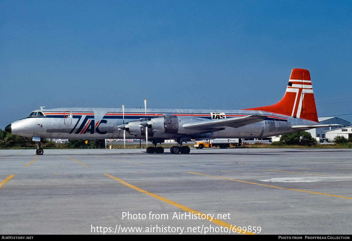 Aircraft Photo of G-AXAA | Canadair CL-44D4-2 | Transmeridian Air Cargo | AirHistory.net #699859