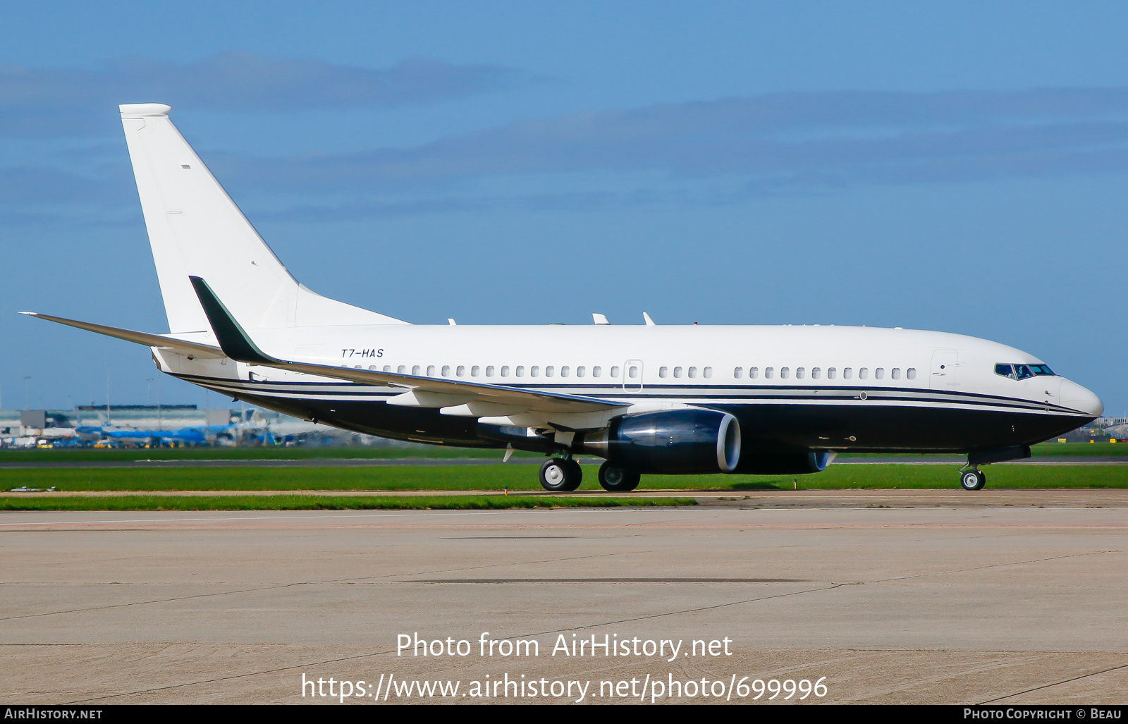 Aircraft Photo of T7-HAS | Boeing 737-7JR BBJ | AirHistory.net #699996